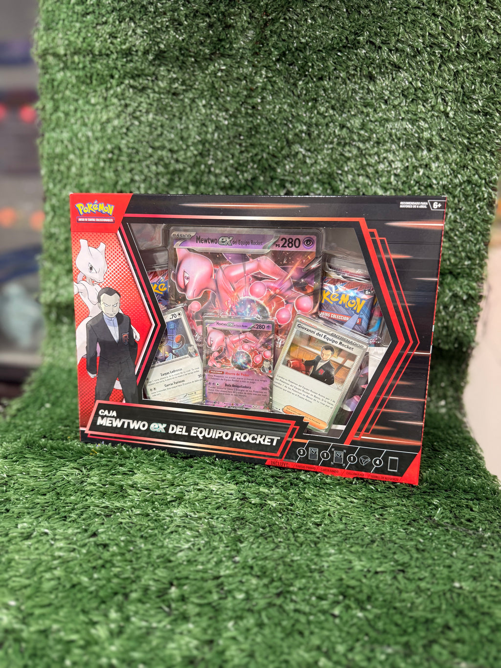 Caja Mewtwo ex del Equipo Rocket de JCC Pokémon