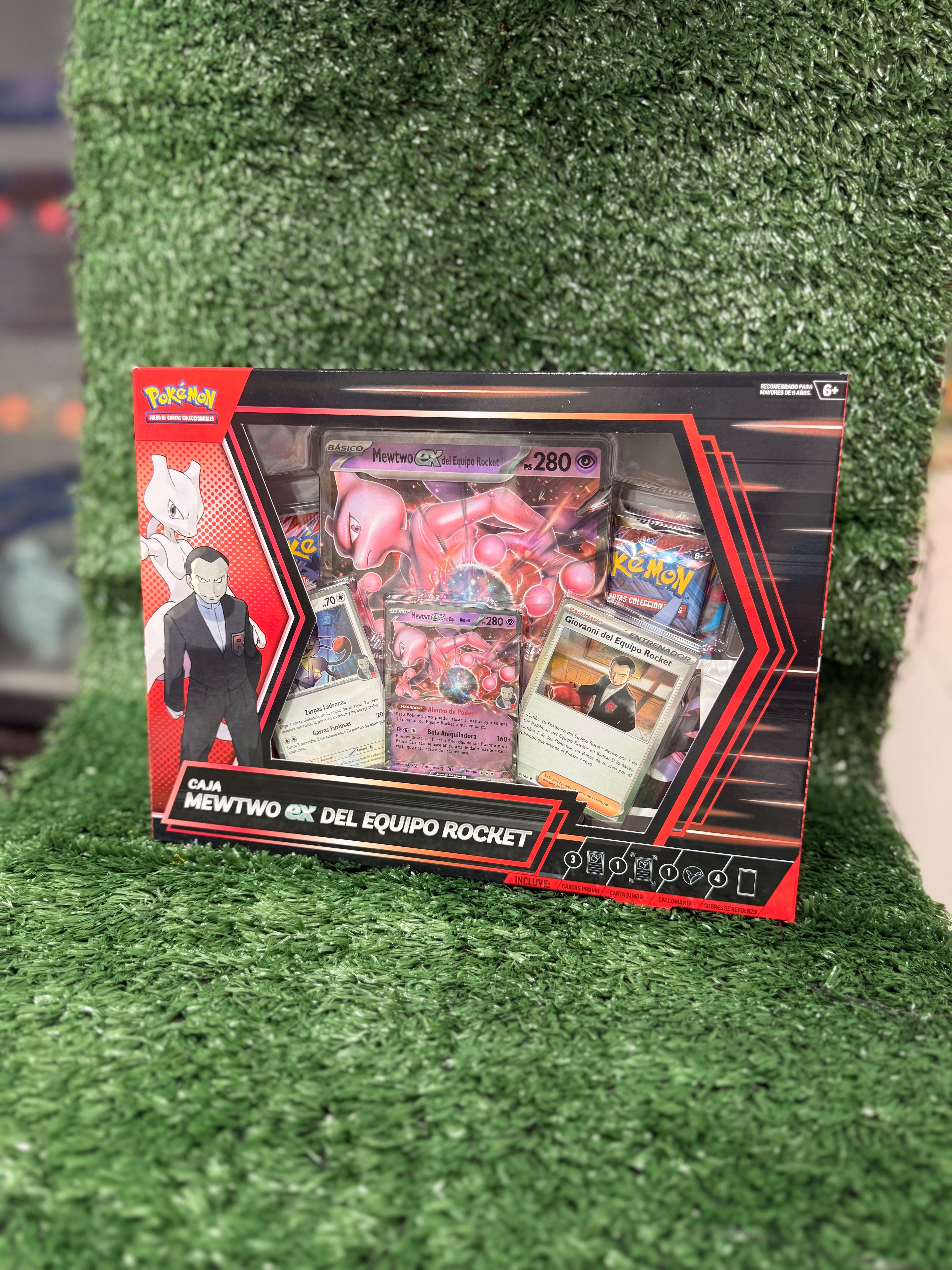 Caja Mewtwo ex del Equipo Rocket de JCC Pokémon