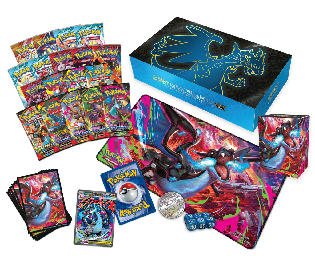Colección Ultraprémium Mega‑Charizard X ex de JCC Pokémon