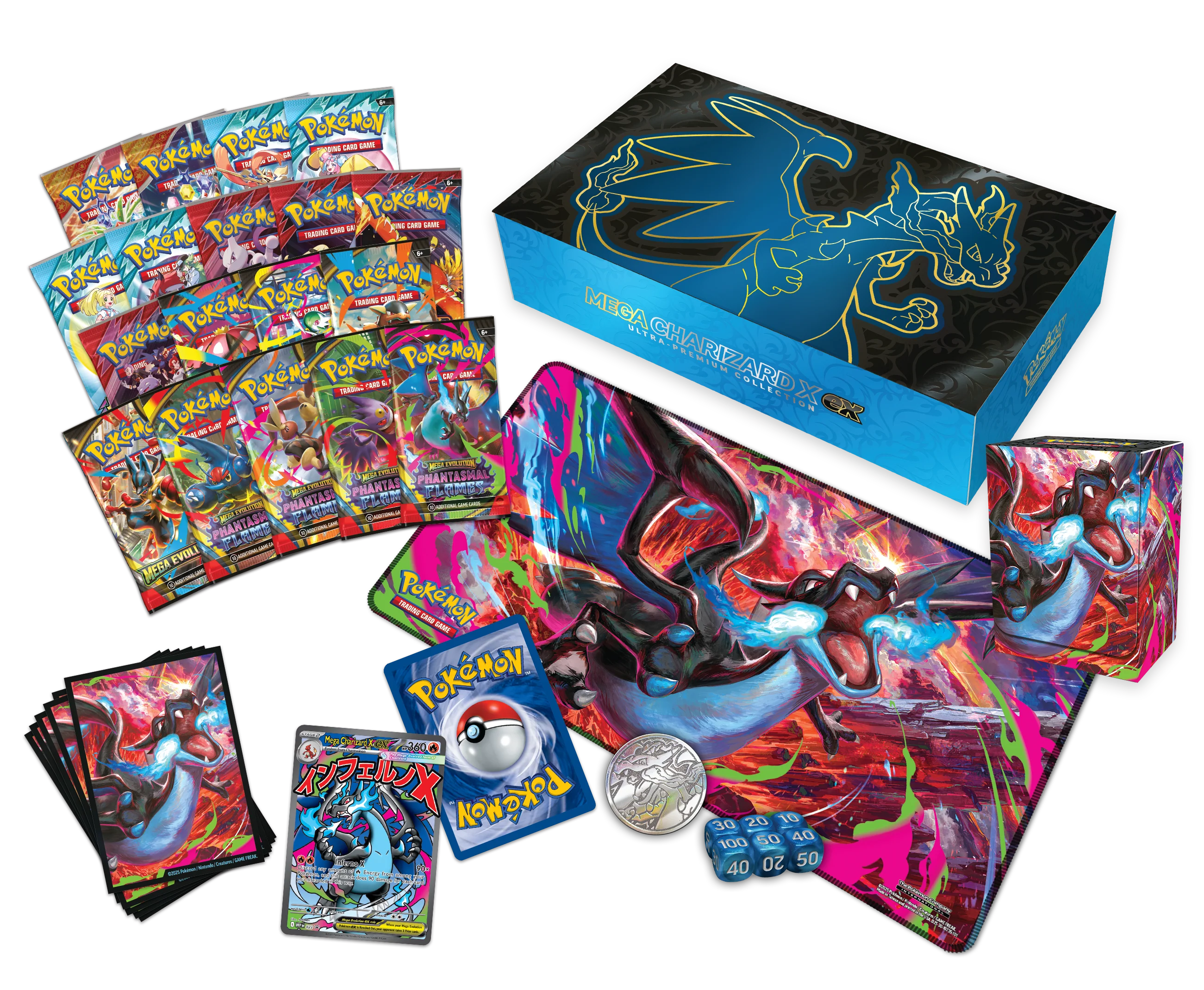Colección Ultraprémium Mega‑Charizard X ex de JCC Pokémon