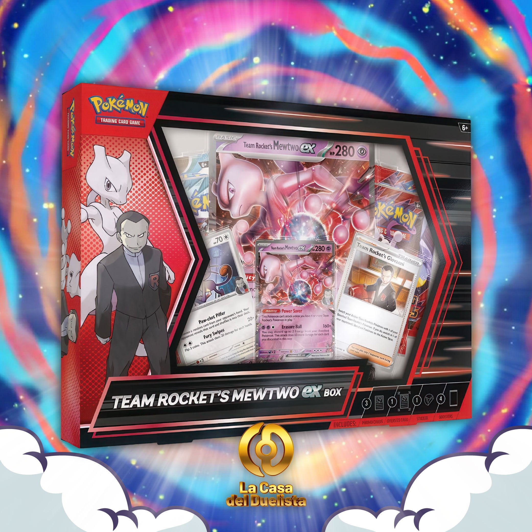 Caja Mewtwo ex del Equipo Rocket de JCC Pokémon
