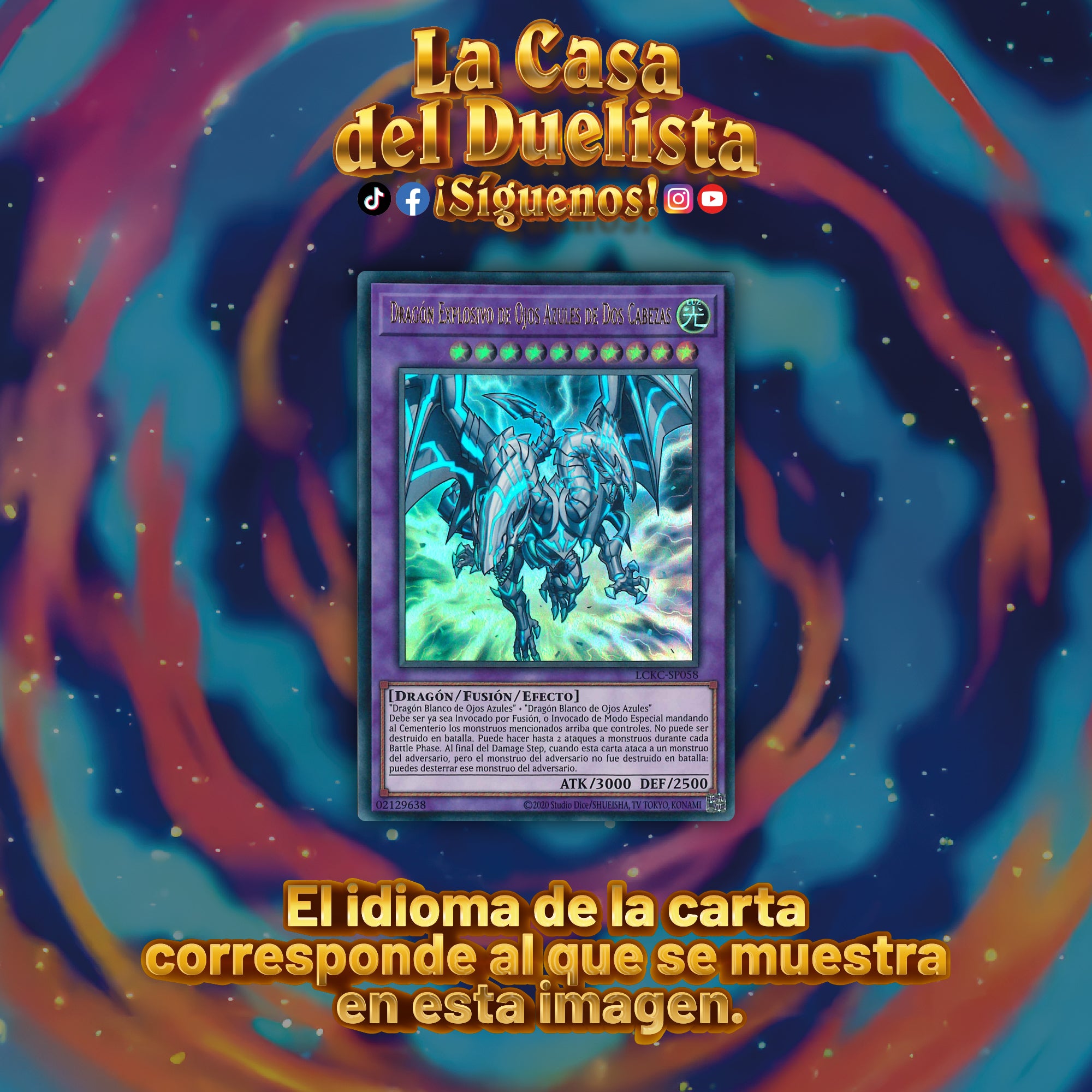 Dragón Explosivo de Ojos Azules de Dos Cabezas
